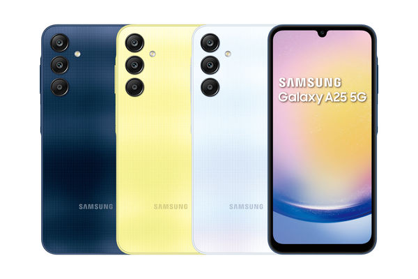 ▲Galaxy A25 5G共推出藏藍黑、幻光黃、琉璃藍三款顏色。（圖／三星）