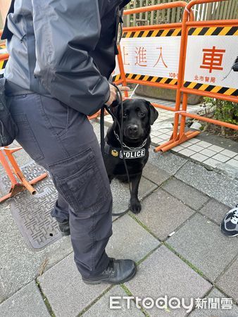 ▲▼總統政見會再登場！警犬Apple、首領出動巡查　牠上班偷皺眉萌爆。（圖／ETtoday記者提供）