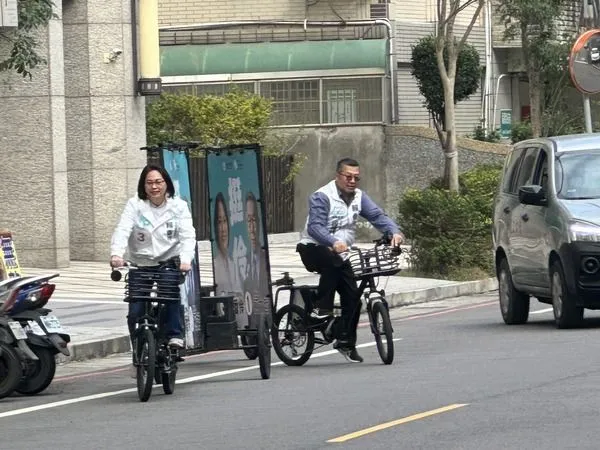 ▲賴香伶「無敵號聯結單車」零污染宣傳。（圖／賴香伶競總提供）