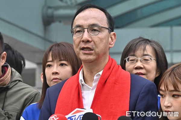 ▲▼朱立倫出席113年國民黨元旦升旗活動。（圖／記者李毓康攝）