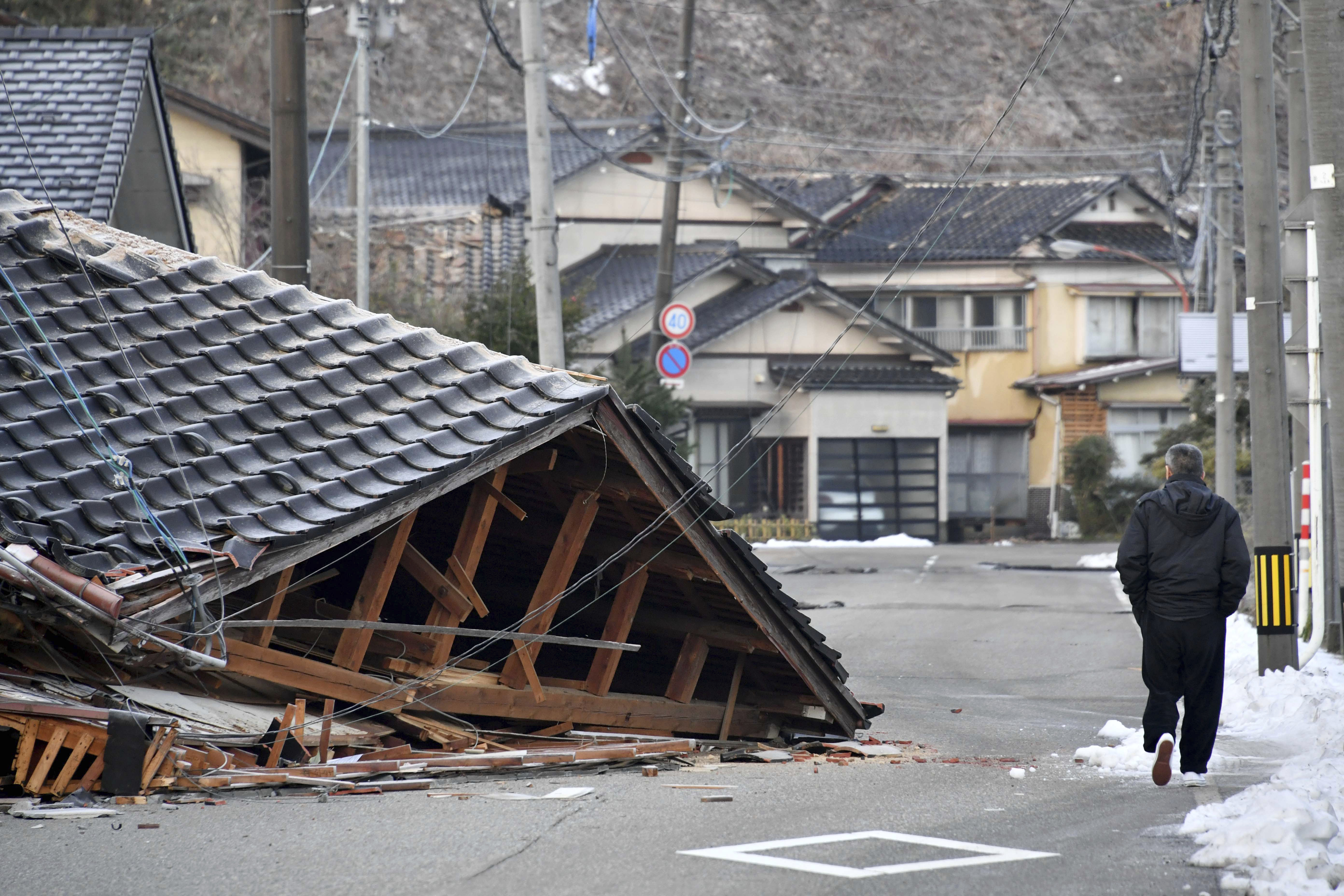 ▲日本能登半島石川縣7.6大地震 。（圖／達志影像／美聯社）