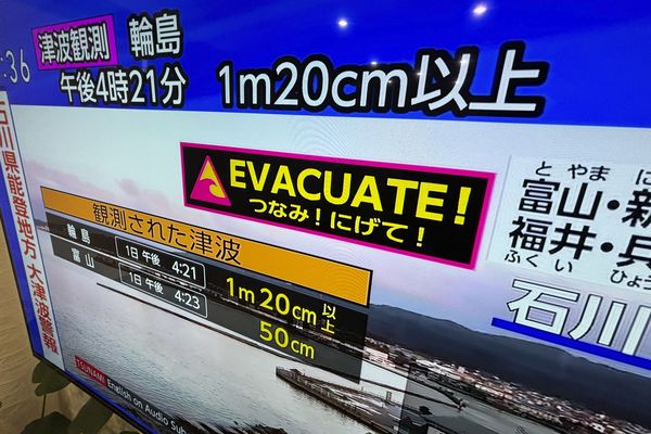 ▲▼ 日本1日發生規模7.6地震。（圖／達志影像／美聯社）