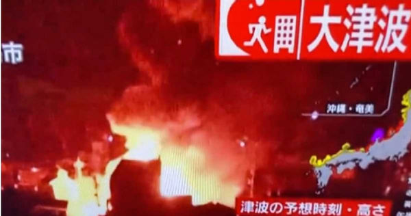 日本7.6強震「大量民宅」爆炸起火　消防車衝火場渺小身影曝光