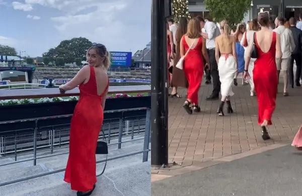 網購1200多元買新洋裝　正妹穿去看比賽「連續和20女撞衫」超尷尬。（圖／翻攝自TikTok／anna_vandenberg2）