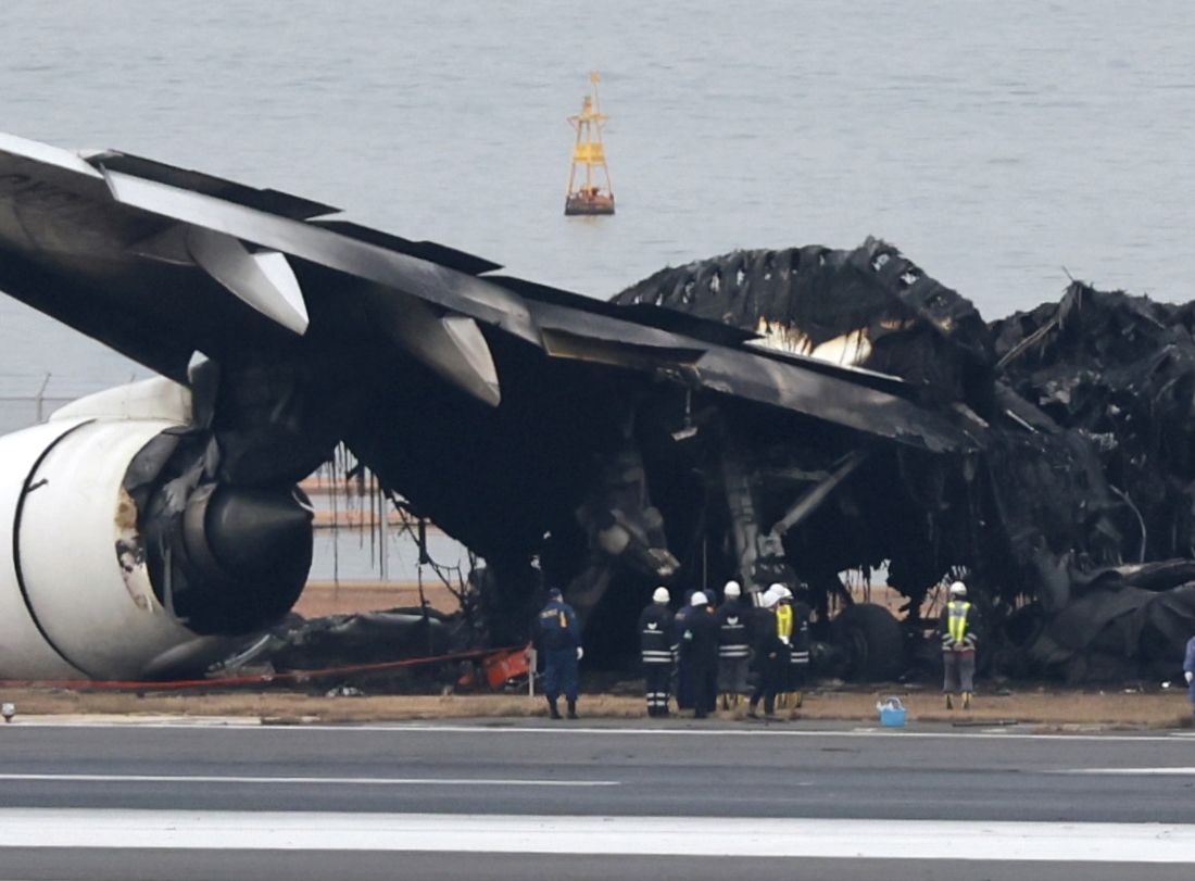 ▲▼日本航空JAL516在羽田機場與海保機相撞。（圖／達志影像／美聯社）