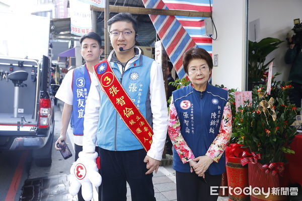 ▲▼國民黨籍中和區立委候選人張智倫(左)、國民黨籍新北市中和區市議員陳錦錠(右)。（圖／記者湯興漢攝）