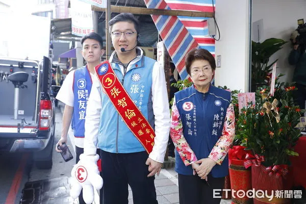 ▲▼國民黨籍中和區立委候選人張智倫(左)、國民黨籍新北市中和區市議員陳錦錠(右)。（圖／記者湯興漢攝）