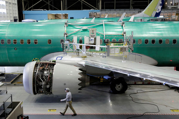 ▲▼美國華盛頓州的生產工廠中，圖為正在建造的波音737 MAX-9。（圖／路透）