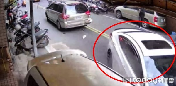 ▲圍捕畫面曝光！車手「開車衝撞警察」1落網1在逃。（圖／記者陳以昇翻攝，下同）