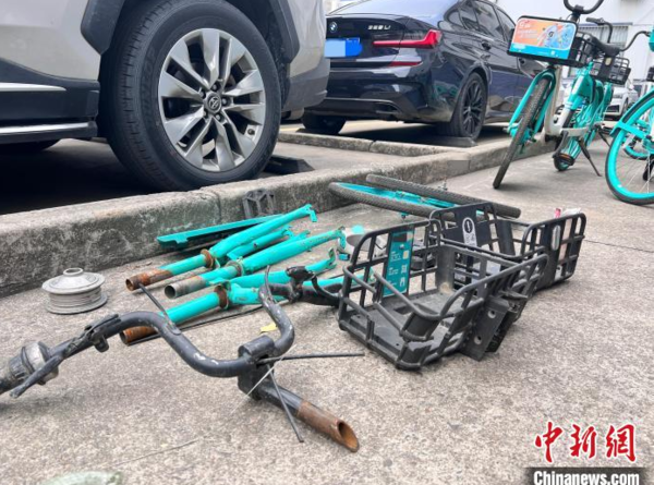▲上海1萬輛共享單車遭解體轉賣。（圖／翻攝自中新網）