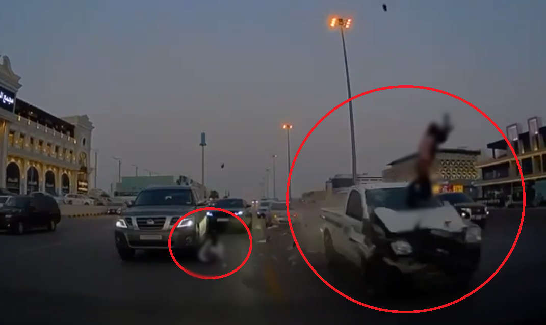 ▲沙烏地阿拉伯首都利雅德發生車禍。（圖／翻攝YouTube）