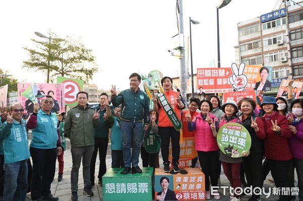 ▲總統蔡英文、總統府秘書長林佳龍、前民進黨副秘書長林飛帆接力為蔡培慧輔選。（圖／蔡培慧競選團隊提供）