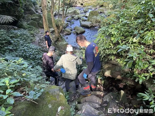 ▲新北市石門區青山瀑布下方步道附近，12日發生登山意外。（圖／記者郭世賢翻攝，下同）