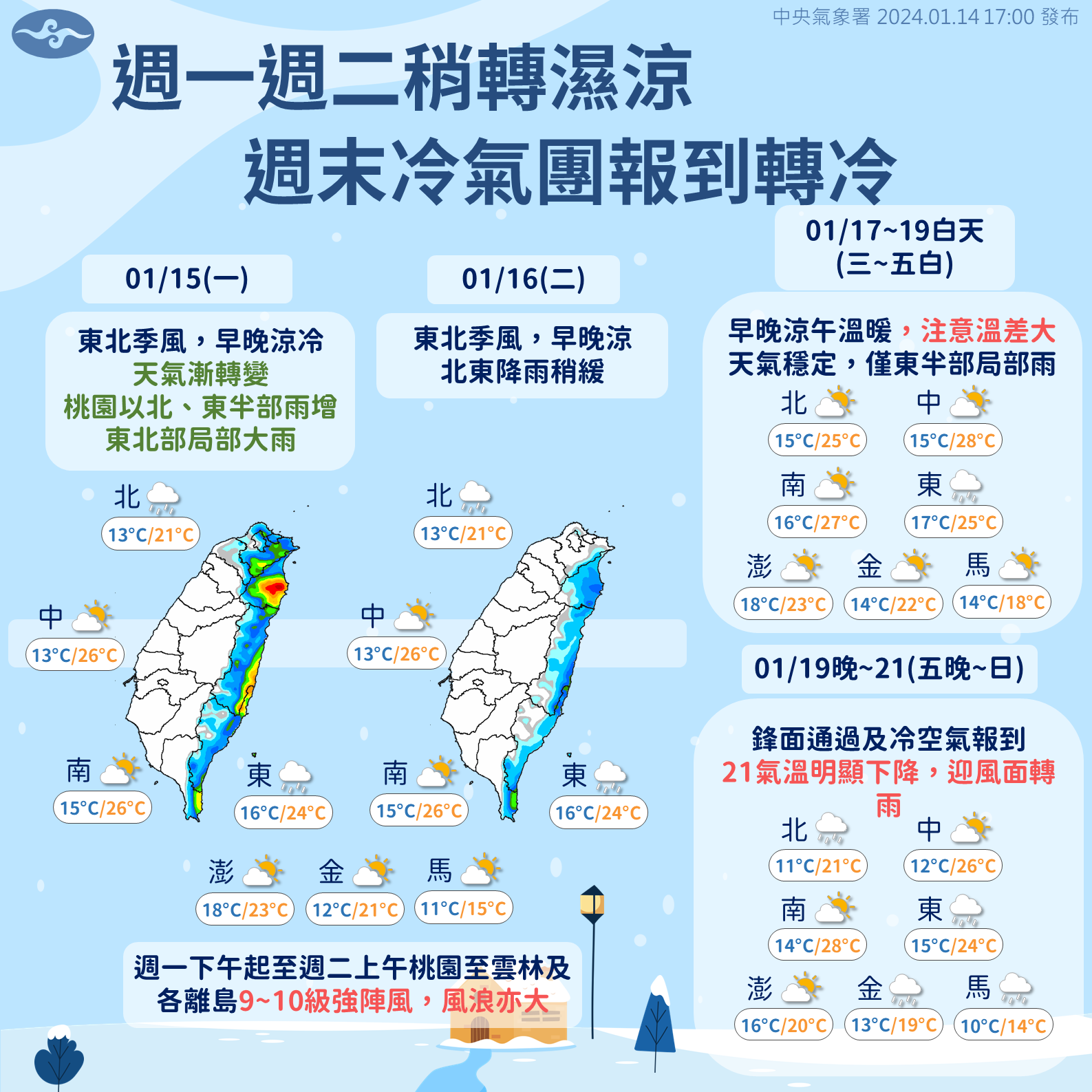 ▲▼未來天氣趨勢。（圖／氣象署）