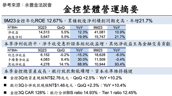 ▲永豐金整體營運摘要。（圖／玩股網）