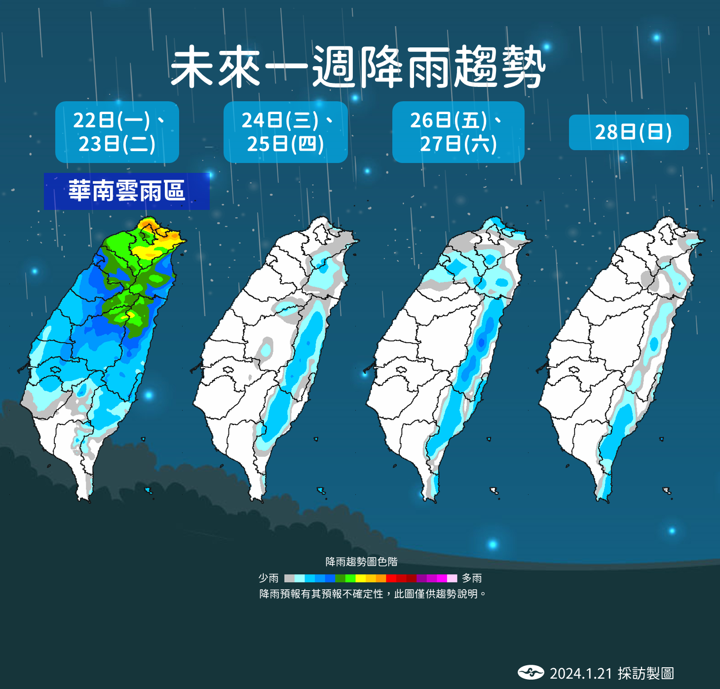 ▲▼未來天氣趨勢。（圖／氣象署）