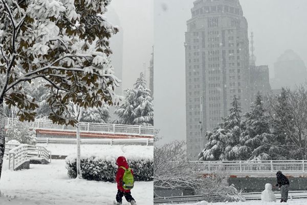 ▲南昌下雪。（圖／翻攝自微博）