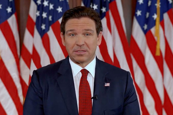 ▲▼美國佛州州長迪尚特（Ron DeSantis）21日在社群平台X上傳影片宣布退選。（圖／路透）