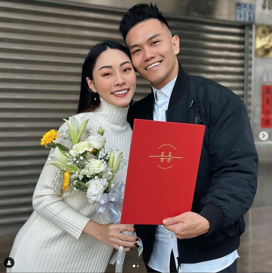▲蓋伊跟女友Kim登記結婚、也即將成為新手爸媽。（圖／翻攝自Instagram／gu_yuze、duckyhuang）