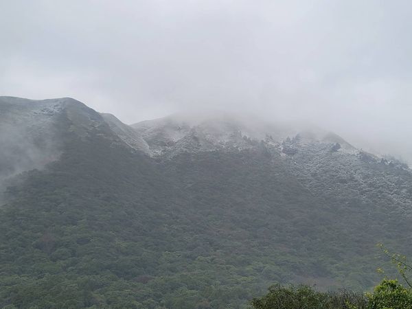 ▲曹家花田香分享大屯山峰被雪覆蓋的美照。（圖／曹家花田香提供）