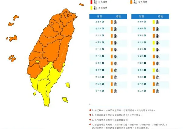 ▲寒流再襲，全台深夜發低溫特報。（圖／翻攝自中央氣象署網站）