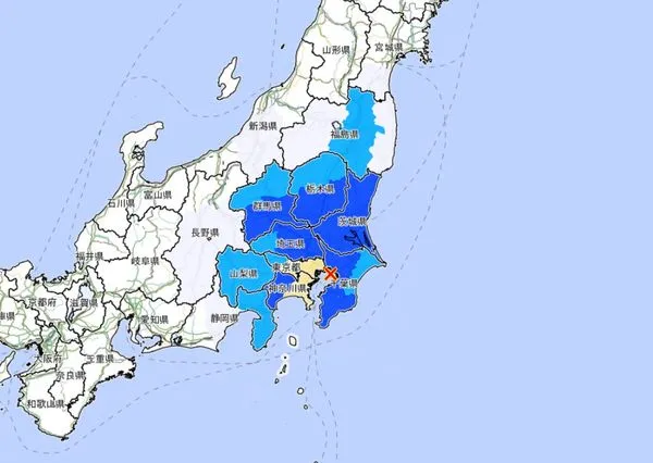 ▲▼日本爆發規模4.8地震，東京有感。（圖／翻攝自日本氣象廳）