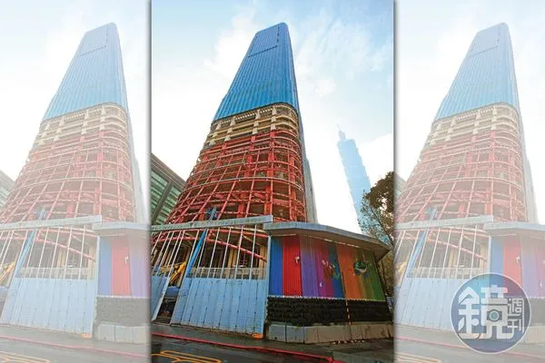 台北天空塔緊鄰台北101，將成為北市信義區第2高樓，預定年底風光開幕，成為新地標。