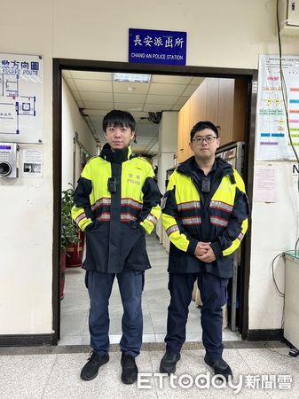 ▲▼北投分局長安派出所警員陳建銘(左)、賴威安。（圖／記者黃宥寧翻攝）