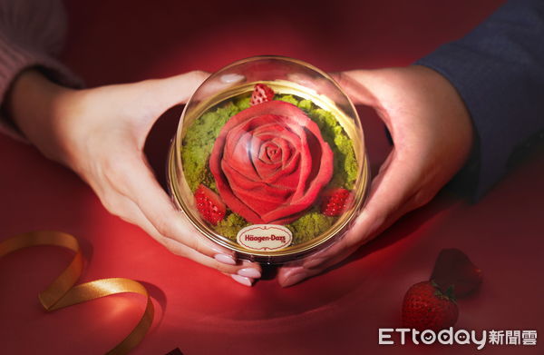 ▲▼哈根達斯Häagen-Dazs推超浪漫「掌心玫瑰」蛋糕。（圖／哈根達斯提供