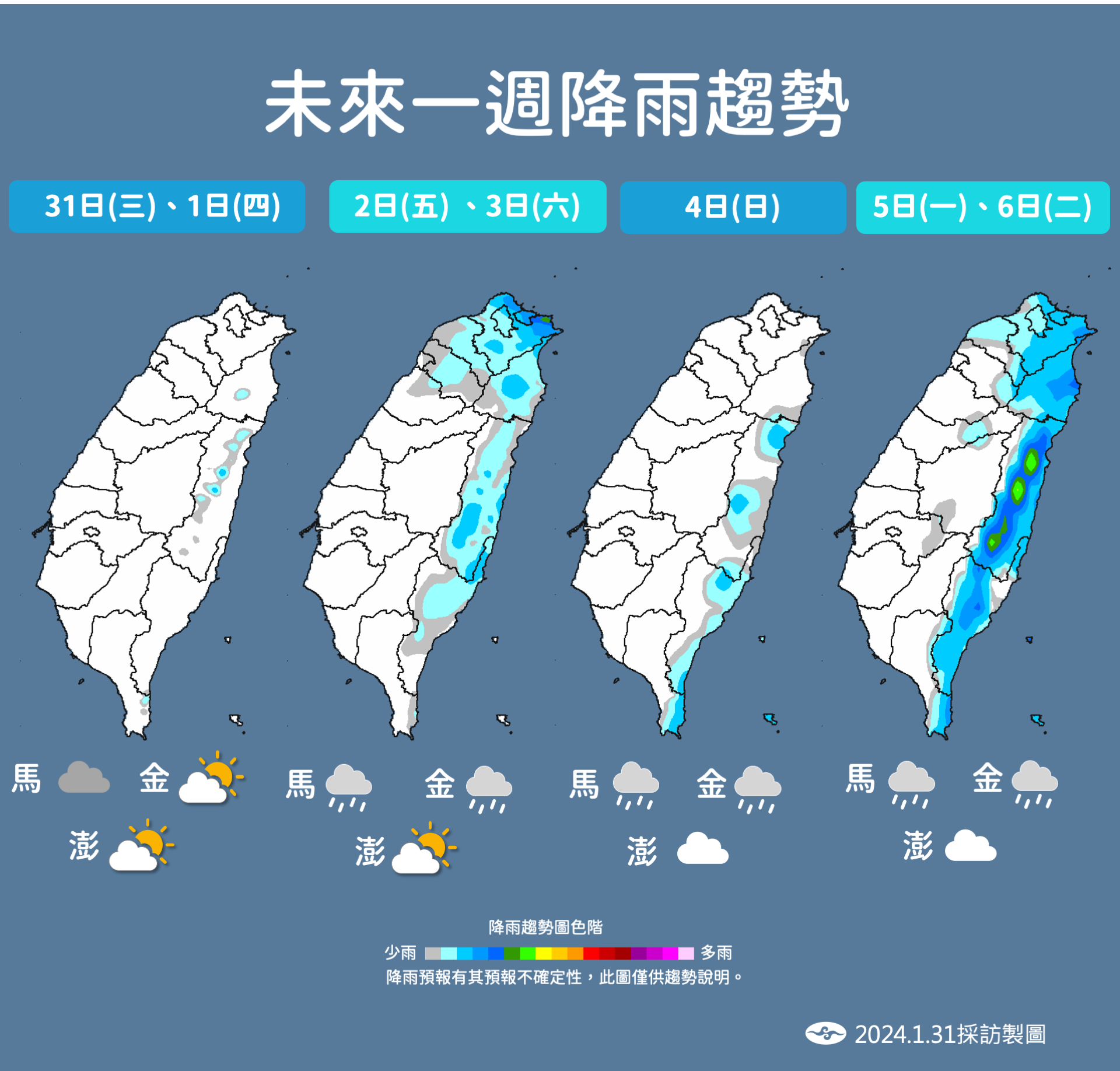 ▲▼天氣趨勢。（圖／氣象署）