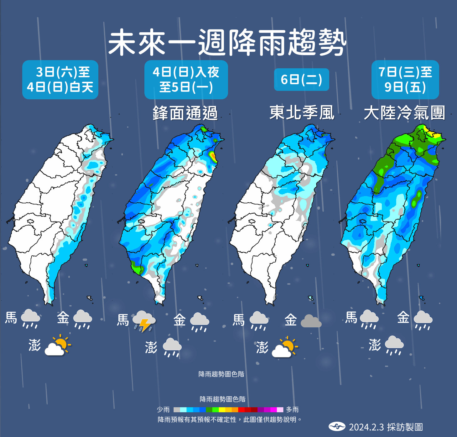 ▲▼天氣趨勢。（圖／氣象署）