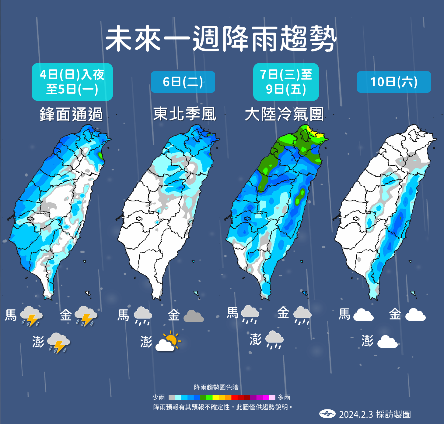 ▲▼天氣趨勢。（圖／氣象署）