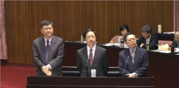 行政院長江宜樺26日在立法院備詢。（圖／取自立法院官網）