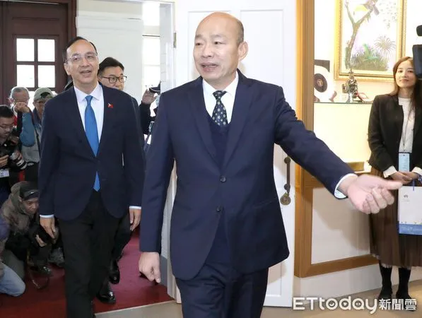 ▲▼朱立倫拜會韓國瑜。（圖／記者屠惠剛攝）