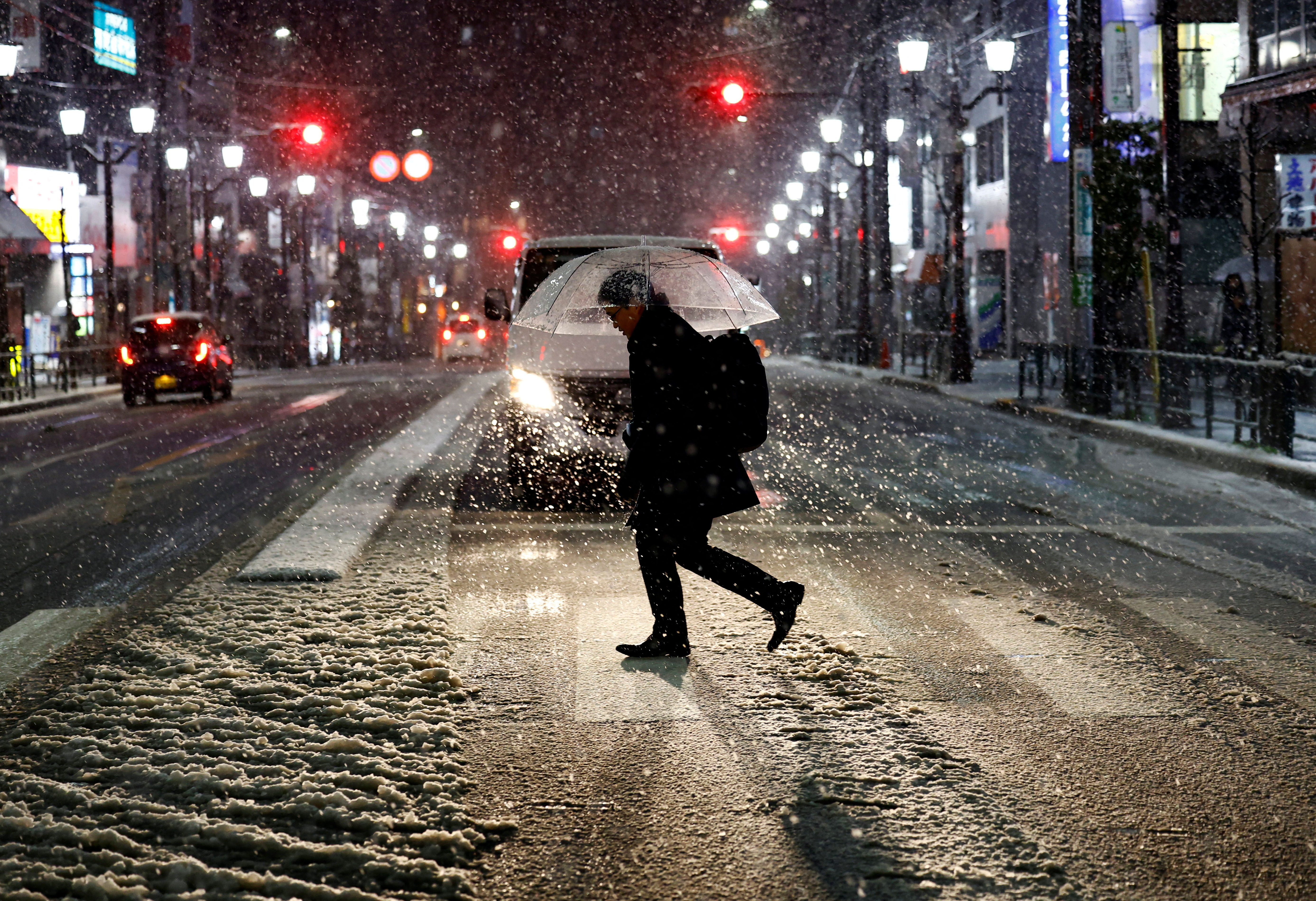 ▲日本東京大雪。（圖／路透）