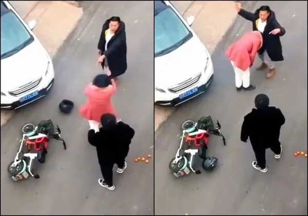 ▲▼中國女碰瓷變3P！老子當場把衣服脫了硬上　男同夥再人肉交疊。（圖／翻攝自X）