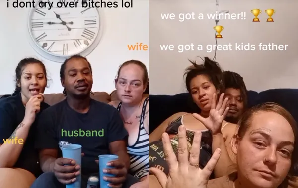 男同時讓2女懷孕　「另類3P戀」TikTok爆紅！多元成家養6孩。（圖／翻攝自TikTok／throuplelife32）