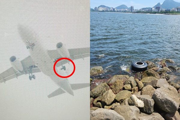 ▲▼智利南美航空LA3923航班6日在左側內輪失蹤的情況下驚險降落瓜魯柳斯機場。（圖／翻攝自X）