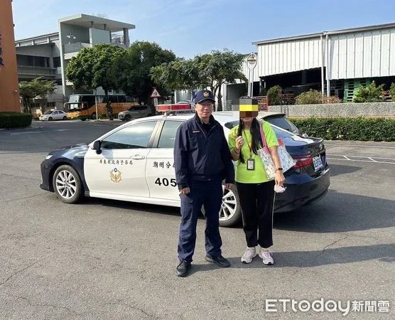 ▲潮州警分局中山路派出所警員許弘政執行護鈔勤務            。（圖／記者陳崑福翻攝）