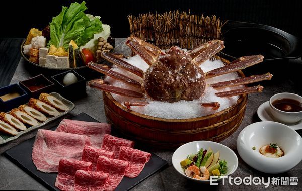 ▲「食令．SHABU」的季節限定松葉蟹雙人海陸饗宴。（圖／業者提供）