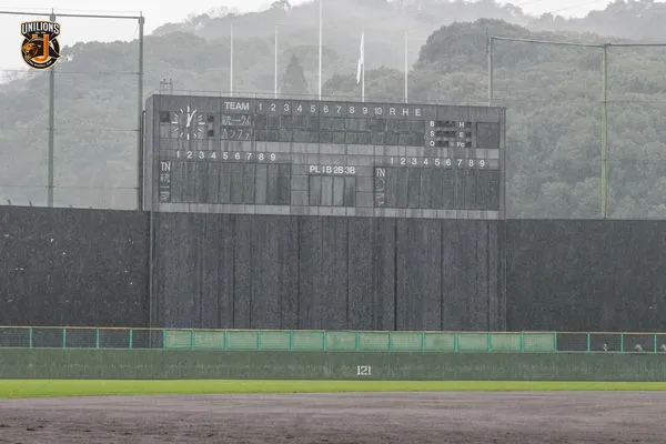 ▲統一獅原訂今天（21日）在高知市綜合運動場野球場對戰及韓職韓華鷹因雨取消             。（圖／統一獅提供）