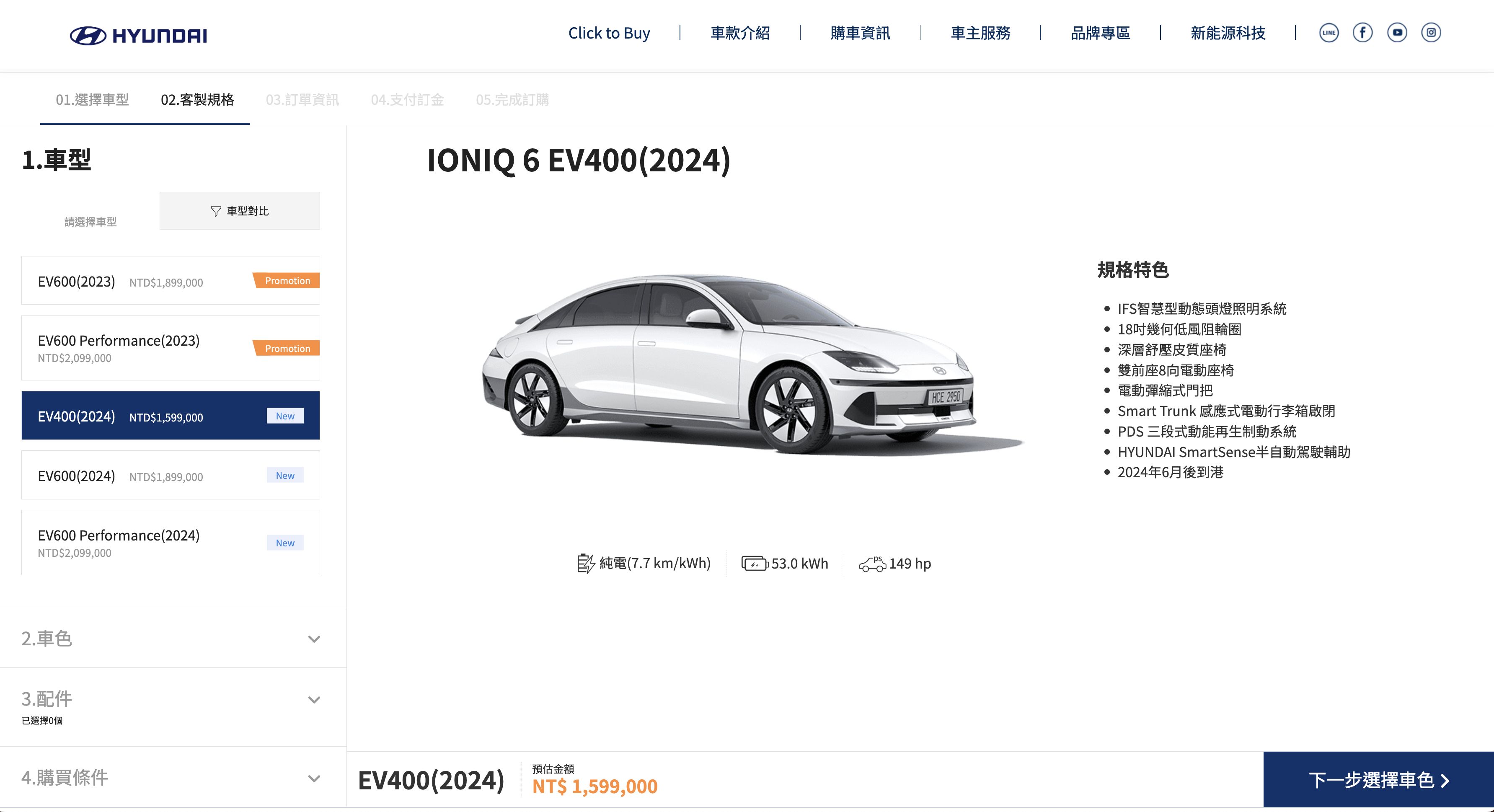 ▲IONIQ 5、IONIQ入門EV400車型官網上架。（圖／翻攝自Hyundai官網）