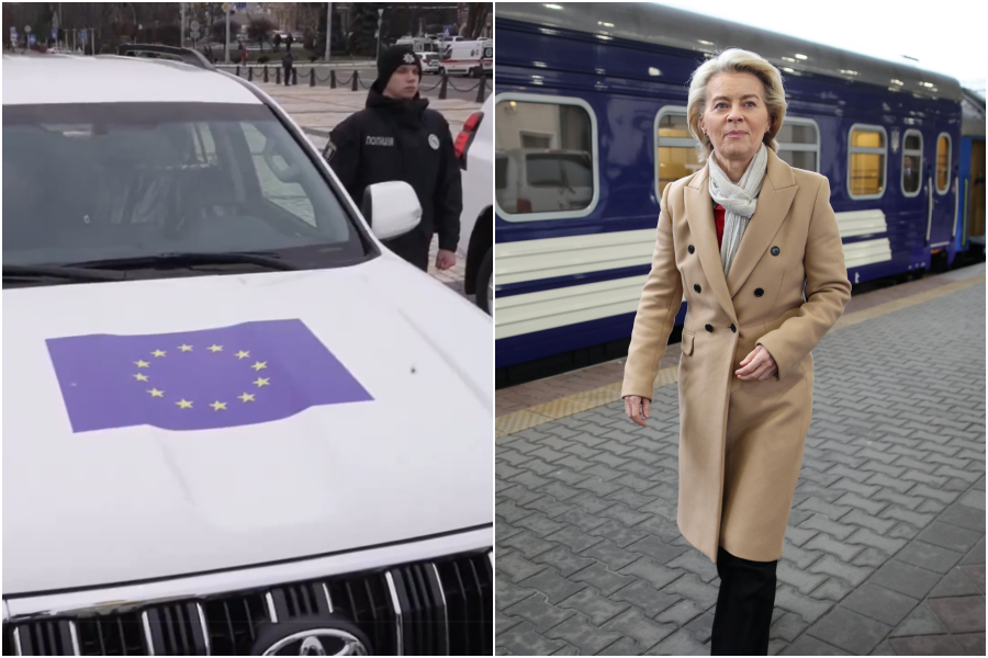 ▲▼ 歐盟執委會主席范德賴恩（Ursula von der Leyen）到訪基輔。（圖／翻攝自X）