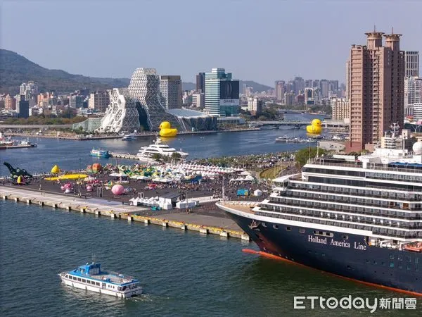 ▲今年首艘造訪高雄港的國際郵輪「威士特丹號（Westerdam）」。（圖／高雄港務分公司提供）