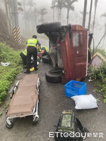 ▲巡山員車輛翻落拋飛死亡。（圖／記者楊漢聲翻攝）