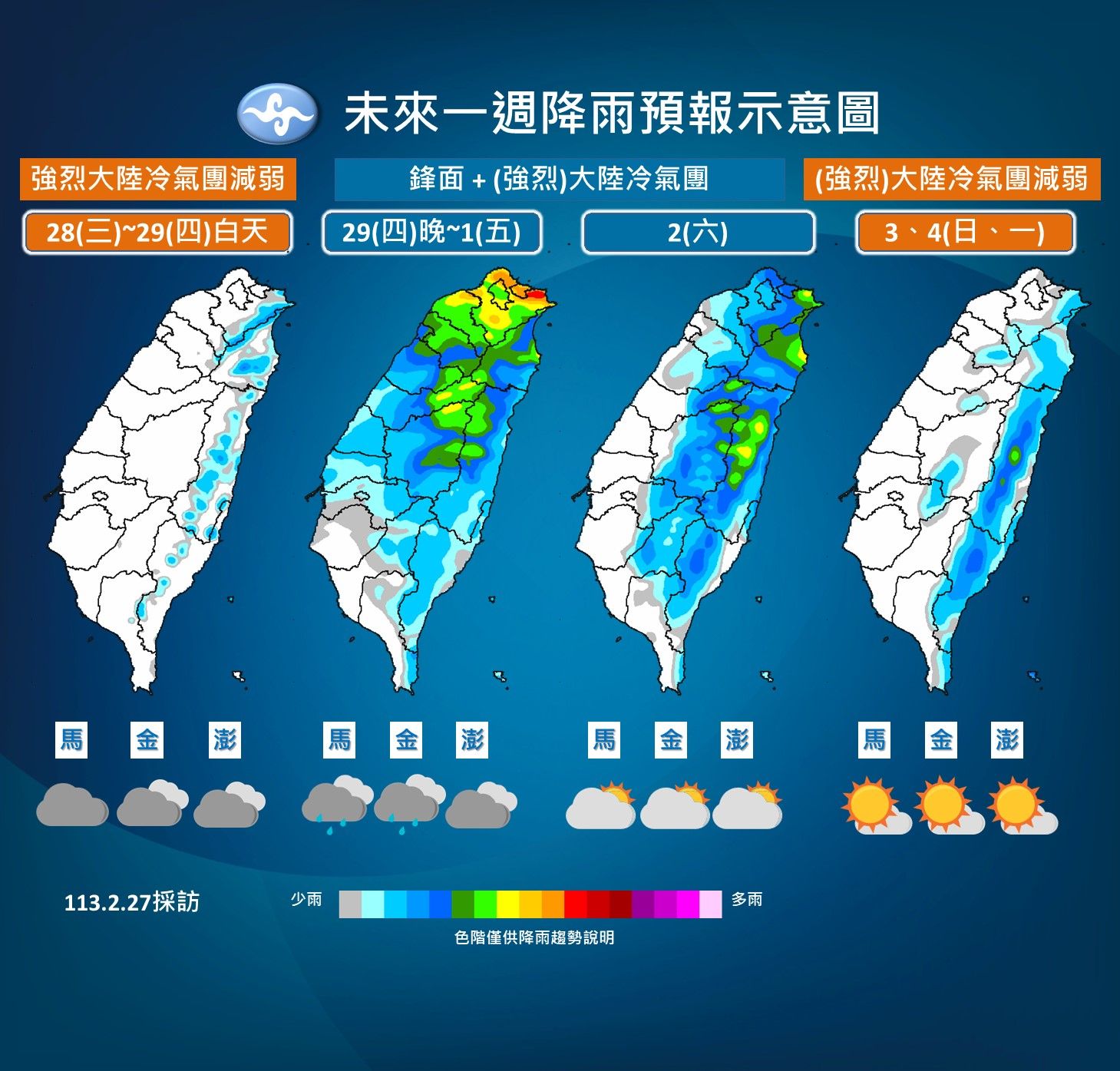 ▲▼天氣趨勢。（圖／氣象署）