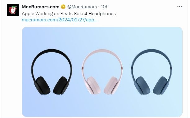 ▲蘋果正在開發Beats Solo 4頭戴式耳機。（圖／取自macrumors）