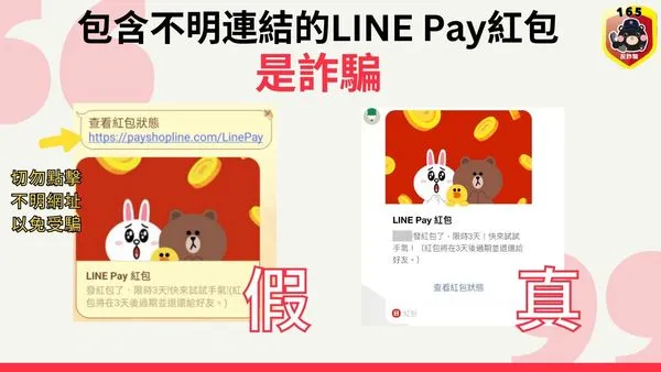 不少民眾在新春期間收到「LINE龍年紅包」驚喜，但其實是詐騙手法。（翻攝畫面）