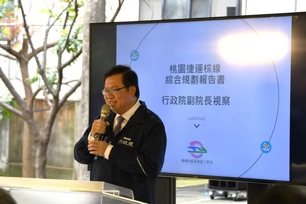 ▲鄭文燦視察桃園捷運棕線