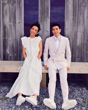 蕭敬騰（右）和Summer（左）愛情長跑，去年宣布結婚，正式公開夫妻身分。